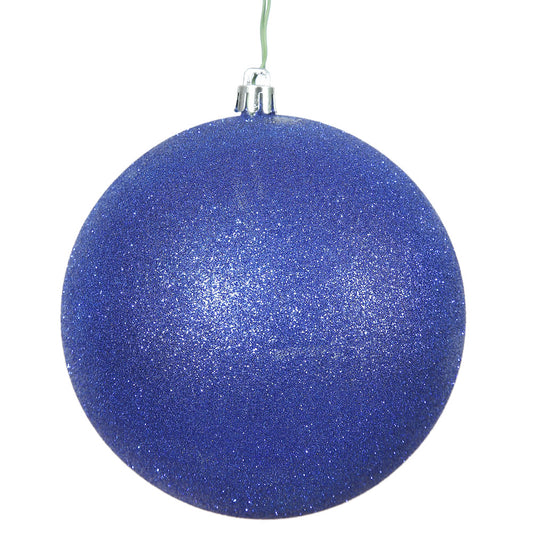 Vickerman 4" Cobalt Glitter Ball Ornament 6 per Bag
