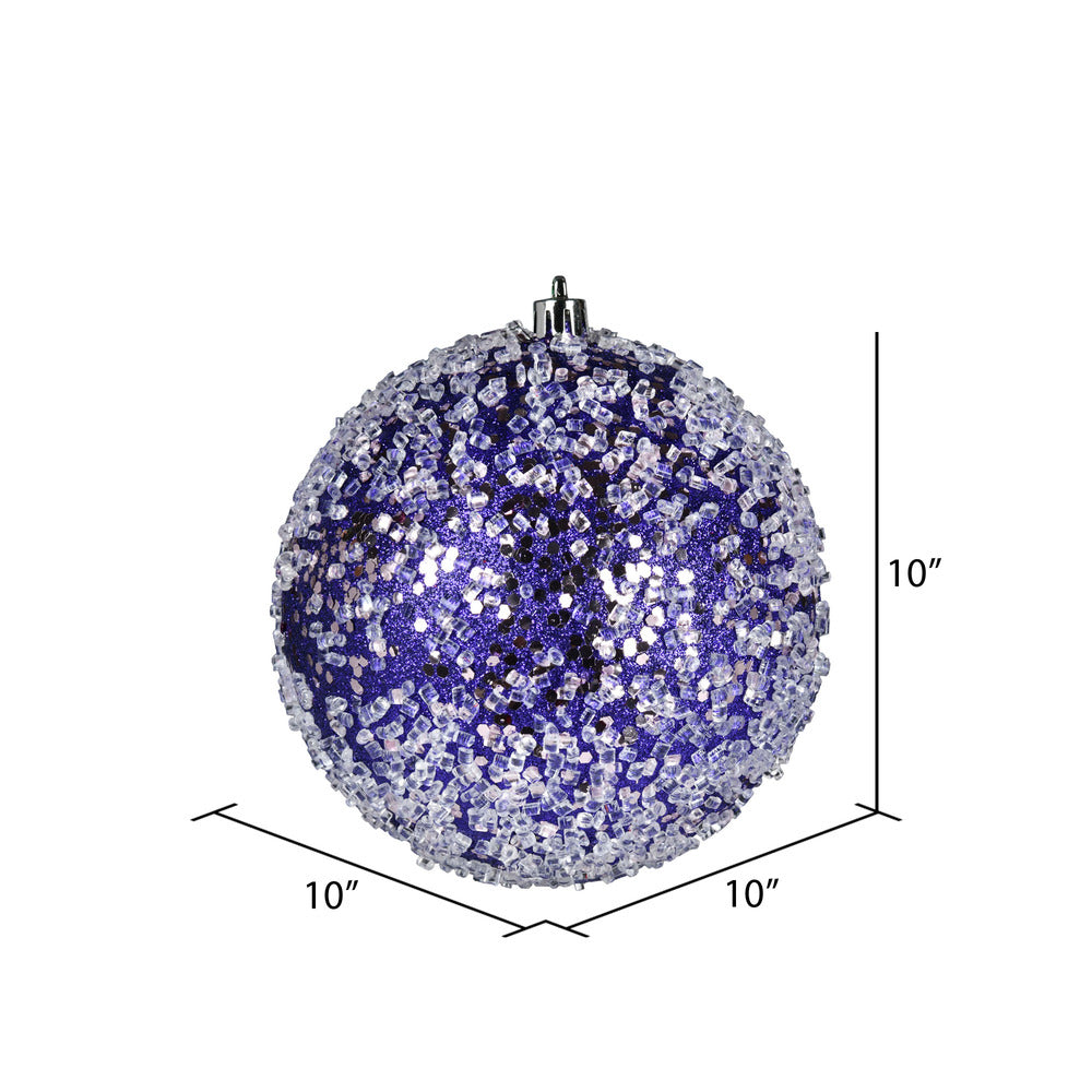 Vickerman 10" Purple Glitter Hail Ball Ornament