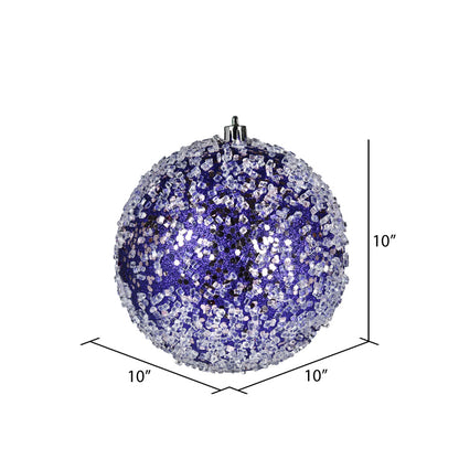 Vickerman 10" Purple Glitter Hail Ball Ornament