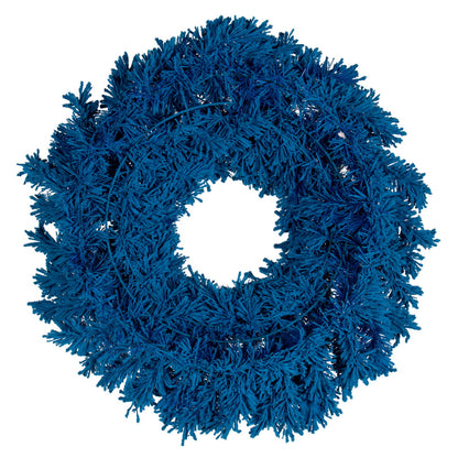 Vickerman 30" Flocked Turquoise Fir Artificial Wreath Unlit.