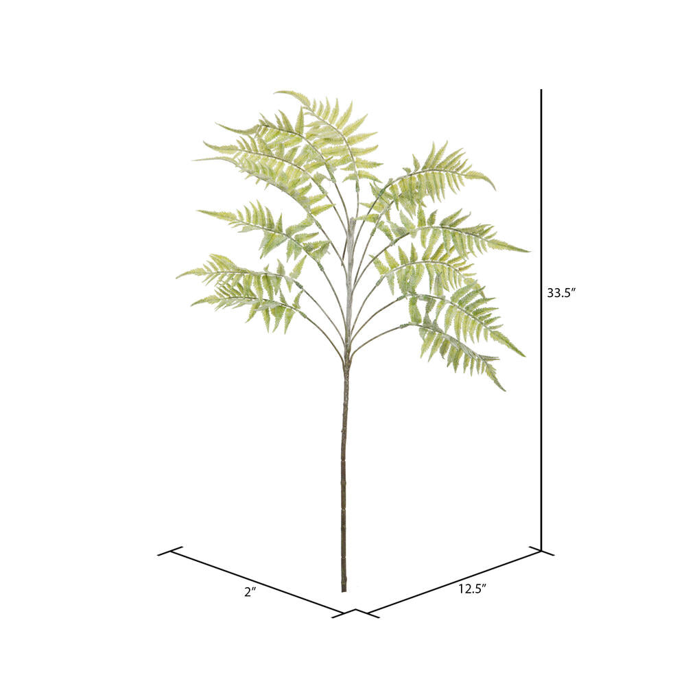 Vickerman 33.5" Light Green Artificial Jungle Fern Leaves Spray 2 per bag.