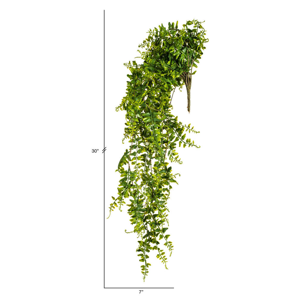 Vickerman 30" Artificial Green Buckler Fern Vine.