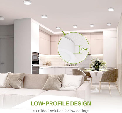 ASD Lighting LED Round Surface Mini Panel 7" 15W 120V CCT Selectable 3000/4000/5000K Dimmable with Battery back-up 6W White ETL
