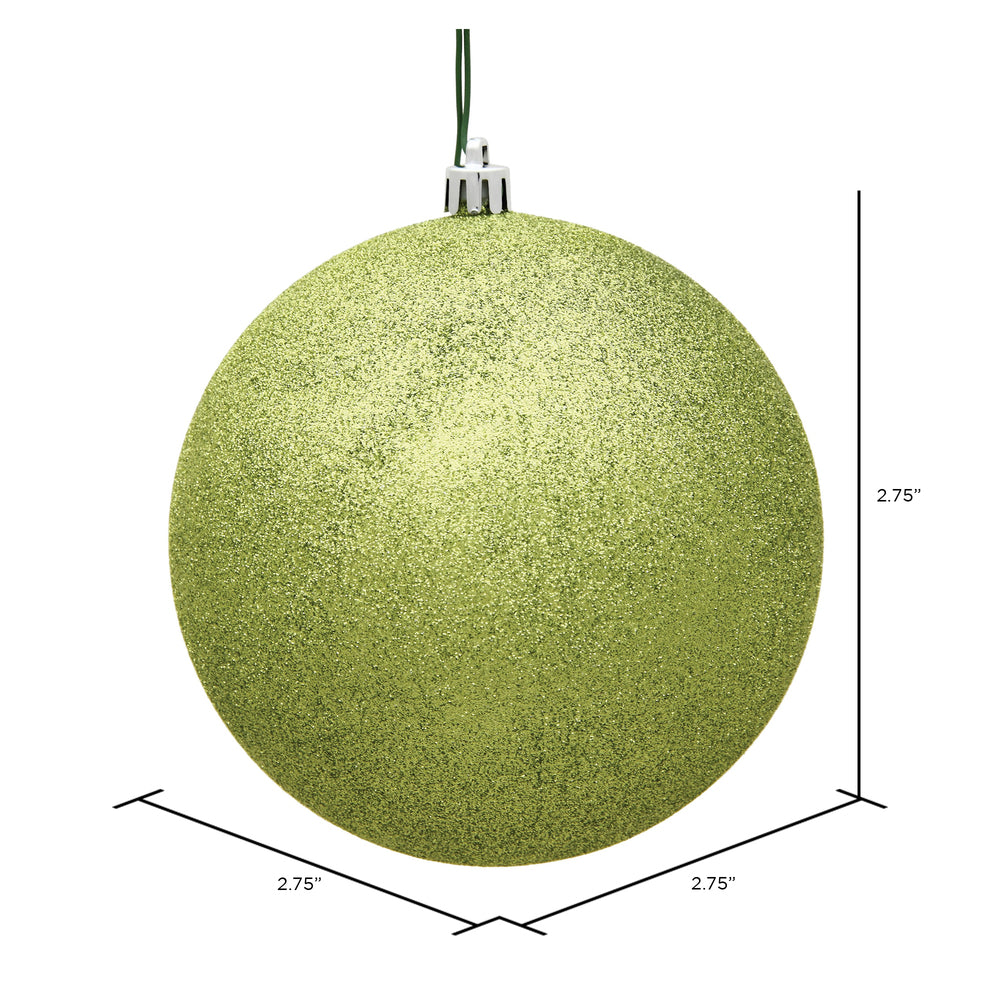 Vickerman 2.75" Lime Glitter Ball Ornament 12 per Bag