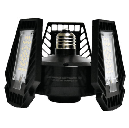 Damar- LED Garage Lights with 3 Deformable Panels Screw in E26 Socket Super Bright 8000 Lumen 65W 6500K Daylight 120-277V UL Listed Pack of 4- Ceiling Lamp for Basement Workshop Warehouse Attic Barn