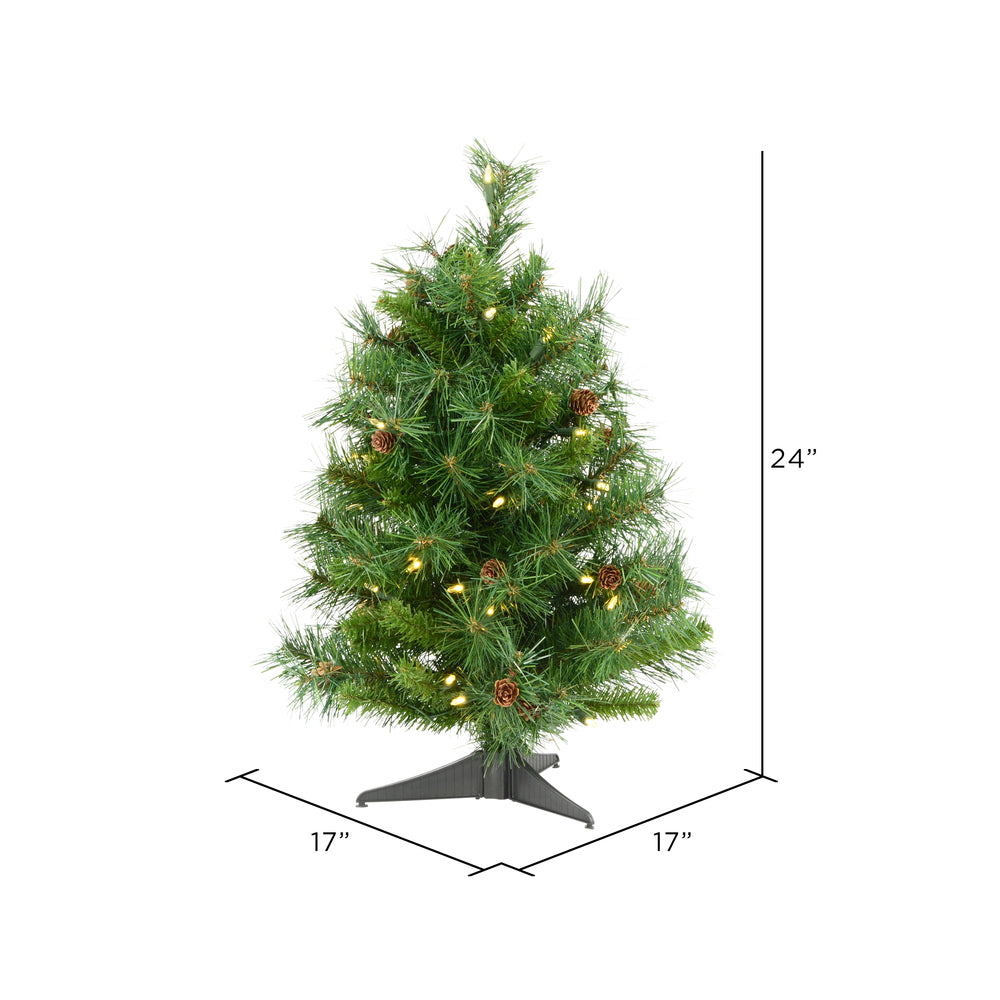 Vickerman 2' Cheyenne Pine Artificial Christmas Tree Warm White Dura-Lit® LED Lights