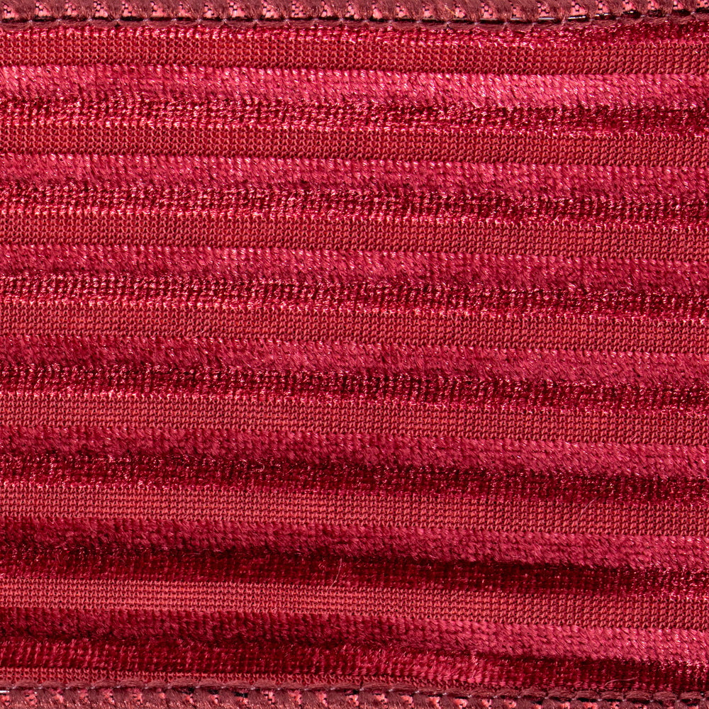 Vickerman 2.5" x 10 Yards Mauve Stripe Mesh and Velvet Ribbon