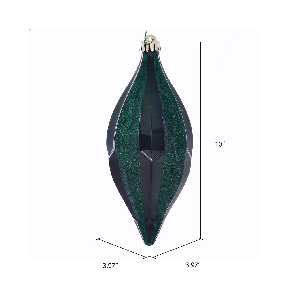 Vickerman 10" Emerald Candy Glitter Shuttle Christmas Ornament Pack of 2