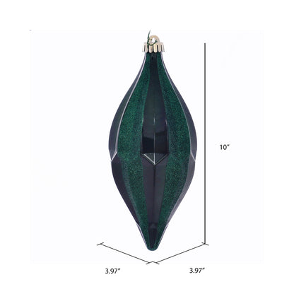 Vickerman 10" Emerald Candy Glitter Shuttle Christmas Ornament Pack of 2