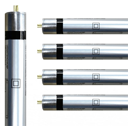 Damar- 45.75-Inch T5 LED Tube Light with Safe Shield Sleeve Type B Ballast Bypass Single/Dual Ended 25W 3300 Lumen 4000K Cool White G5 Base 120-277VAC Pack of 5- Fluorescent Replacement Tube