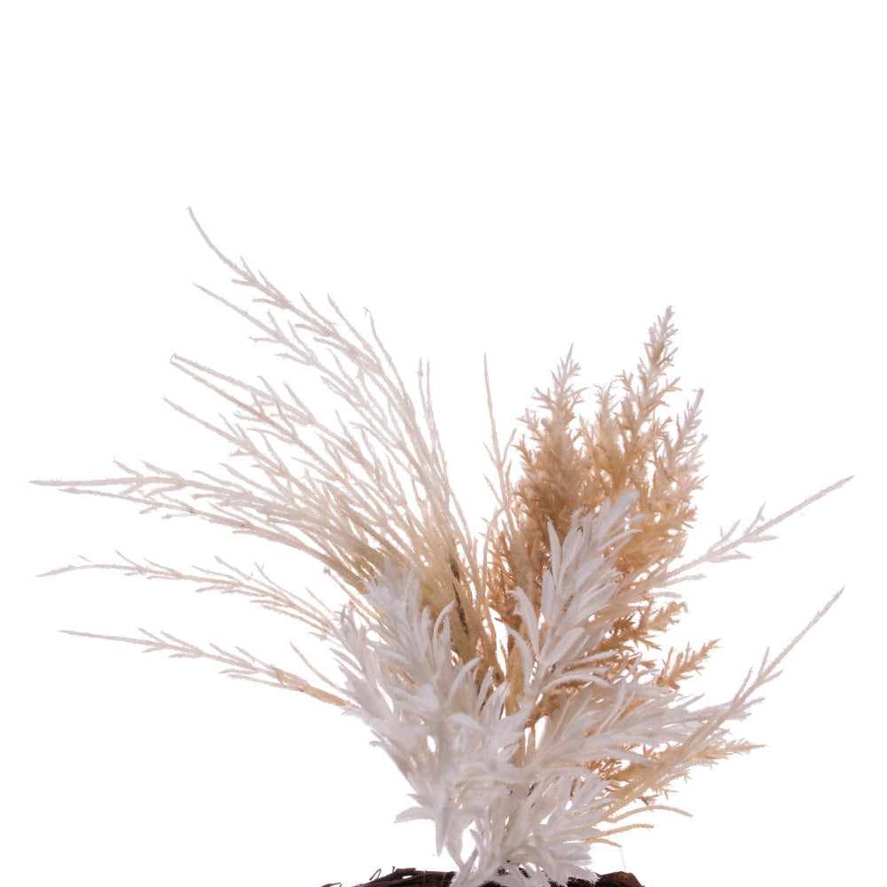 Vickerman 23.5" Beige Artificial Fern and Mini Leaves Wreath.