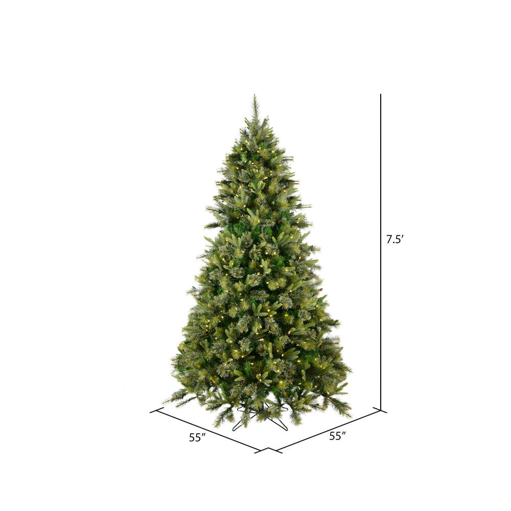 Vickerman 7.5' Cashmere Pine Artificial Christmas Tree with Warm White Dura-Lit® LED Lights