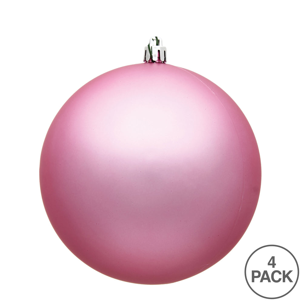 Vickerman 6" Pink Matte Ball Ornament 4 per Bag