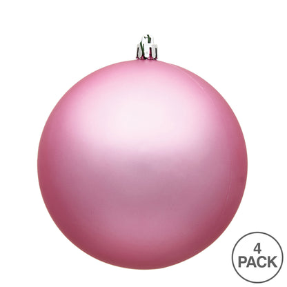 Vickerman 6" Pink Matte Ball Ornament 4 per Bag