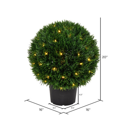 Vickerman 20" Artificial Green Cedar Ball.