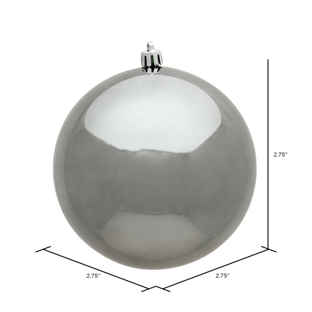Vickerman 2.75" Pewter Shiny Ball Ornament 12 per Bag