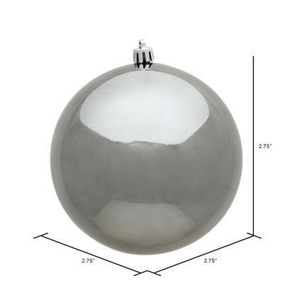Vickerman 2.75" Pewter Shiny Ball Ornament 12 per Bag