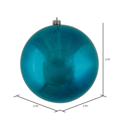 Vickerman 2.75" Sea Blue Shiny Ball Ornament 12 per Bag