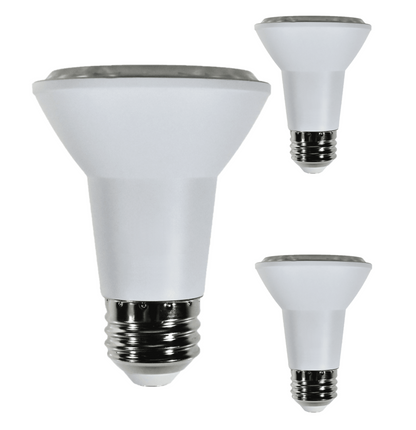 Damar PAR20 LED Long Neck Flood Light Bulb 5W 500 Lumen E26 Medium Base 4000K Cool White Ideal for Track & Recessed Spot Light Bulbs 120V 25° Beam Angle White Finish Pack of 3