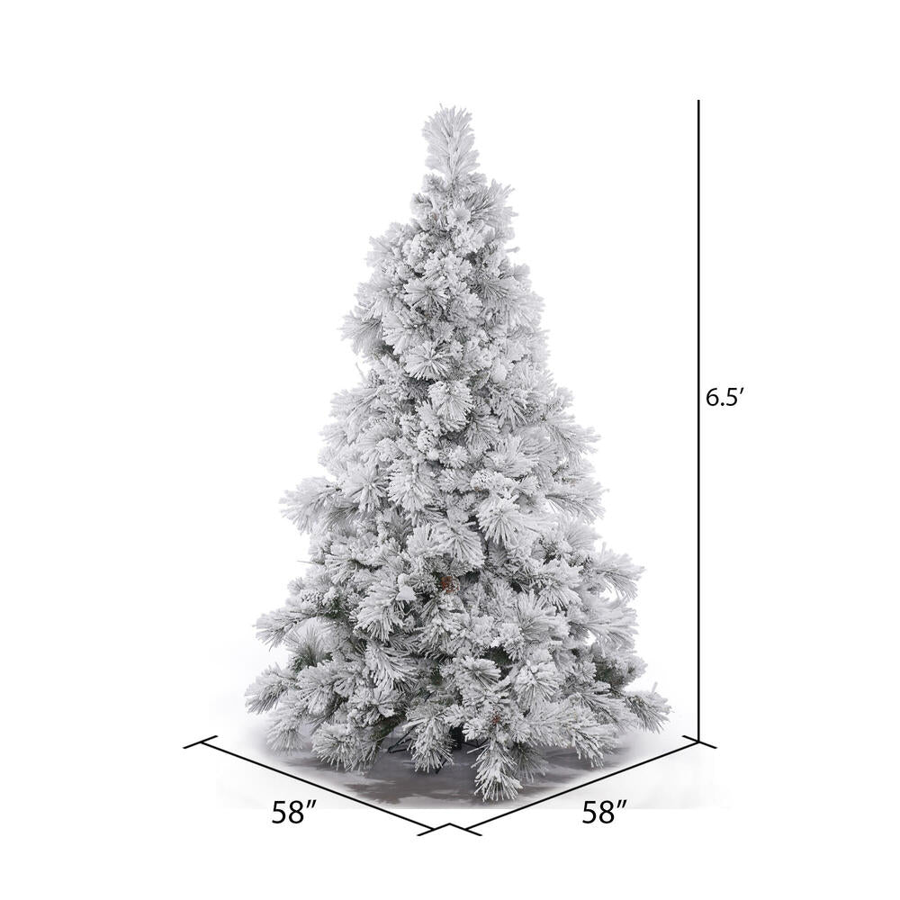 Vickerman 6.5' Flocked Alberta Artificial Christmas Tree Unlit