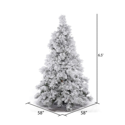 Vickerman 6.5' Flocked Alberta Artificial Christmas Tree Unlit