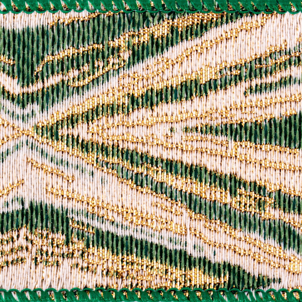 Vickerman 2.5" x 10 Yards Green/Cream/Champagne Diamonds Ribbon