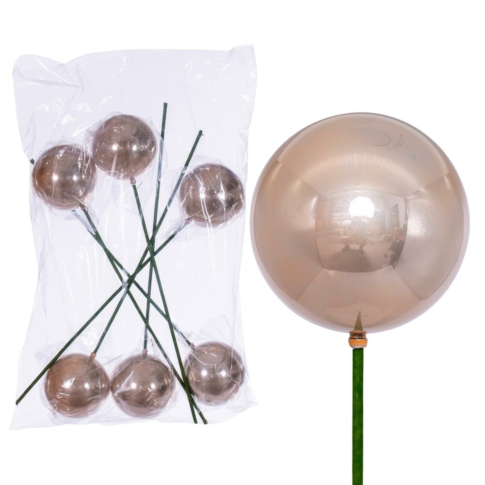 Vickerman 4" x 18" Oat Pearl Ball Ornament Stick 6 per bag.