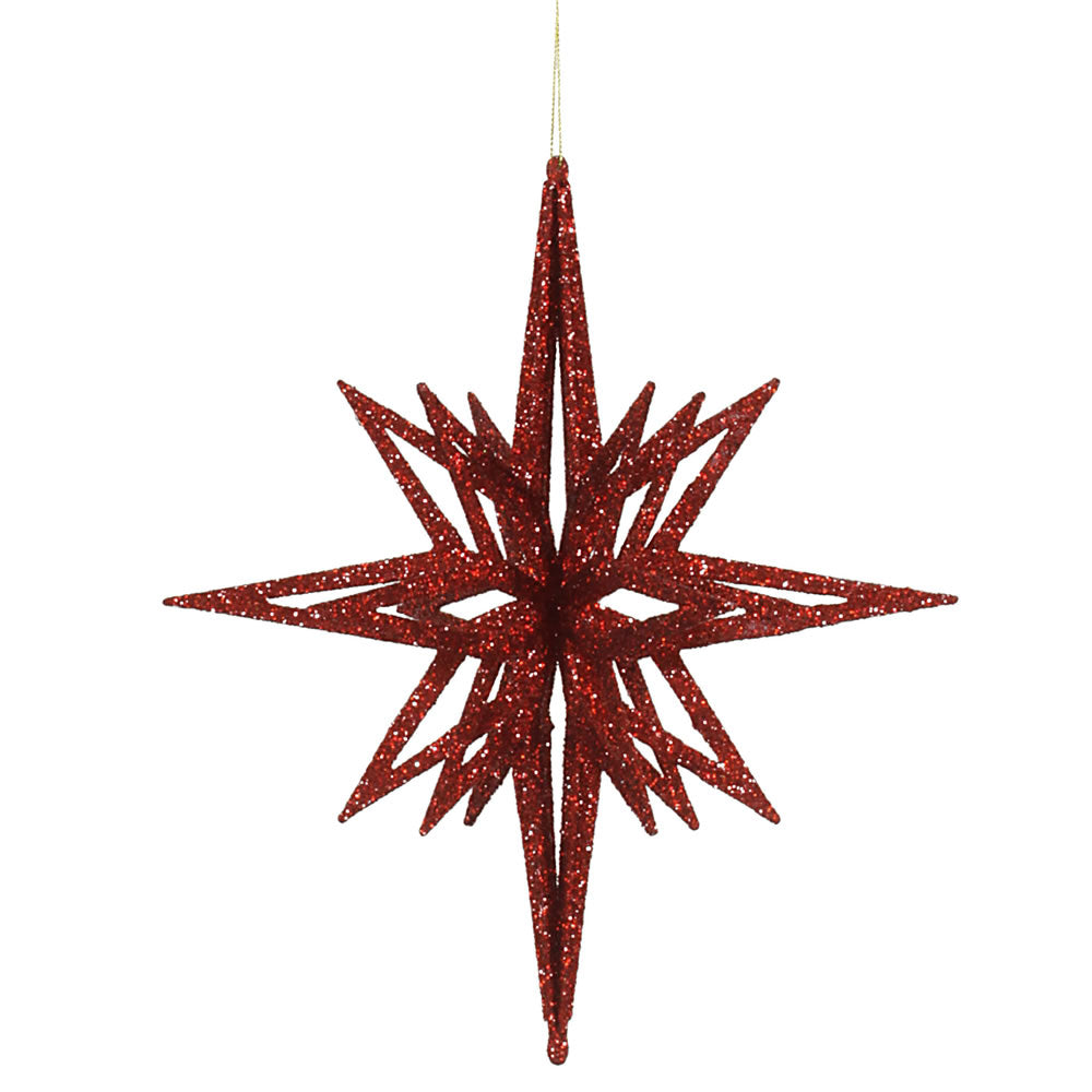 Vickerman 12" Red Iridescent Star Christmas Ornament
