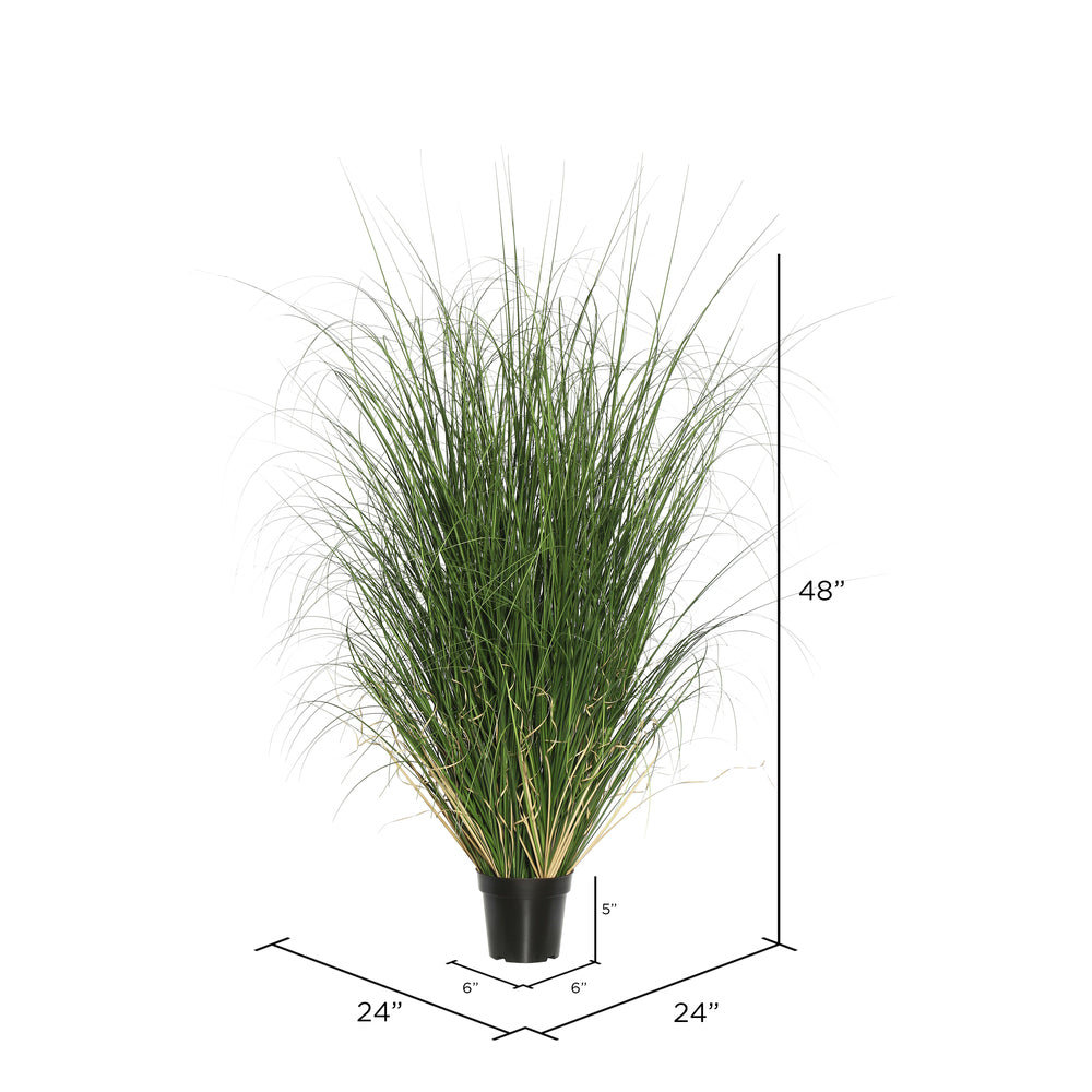 Vickerman 48" Artificial Potted Green Curled Grass.