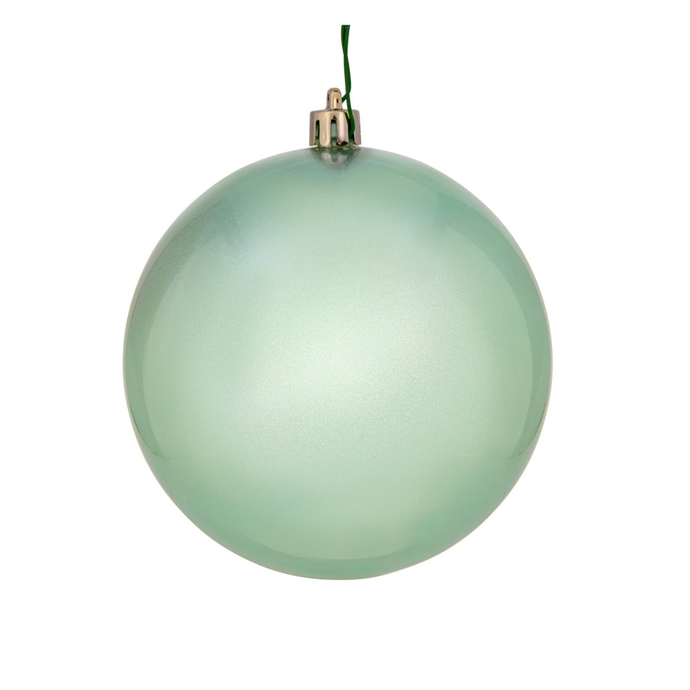Vickerman 4" Frosty Mint Candy Ball Ornament 6 per Bag