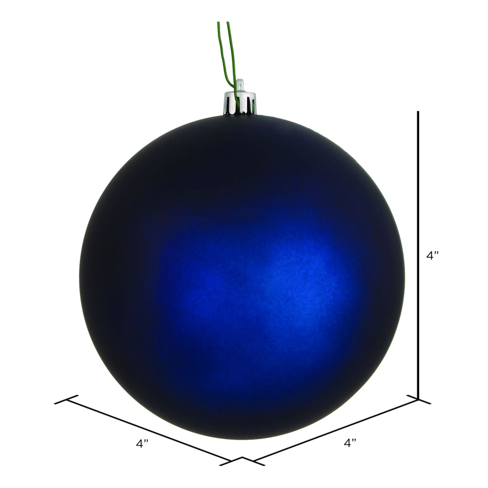 Vickerman 4" Midnight Blue Matte Ball Ornament 6 per Bag