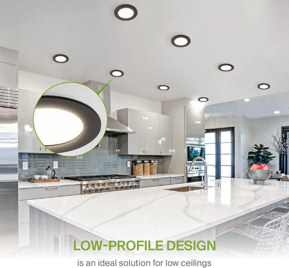 ASD Lighting LED Recessed Mini Panel Round 4inch 12W 120V Triac 2700/3000/3500/4000/5000K Bronze UL Energy Star