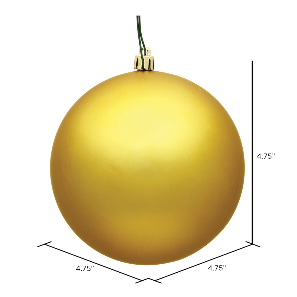 Vickerman 4.75" Honey Gold Matte Ball Ornament 4 per Bag