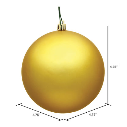 Vickerman 4.75" Honey Gold Matte Ball Ornament 4 per Bag