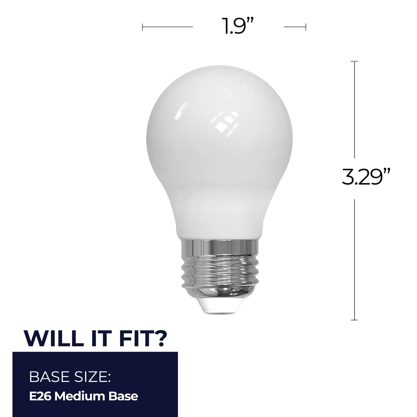 Bulbrite 862059 LED Filament Pack of (4) 7 Watt Dimmable A15 Light Bulb with Milky Glass Finish and Medium (E26) Base - 2700K (Warm White Light), 800 Lumens