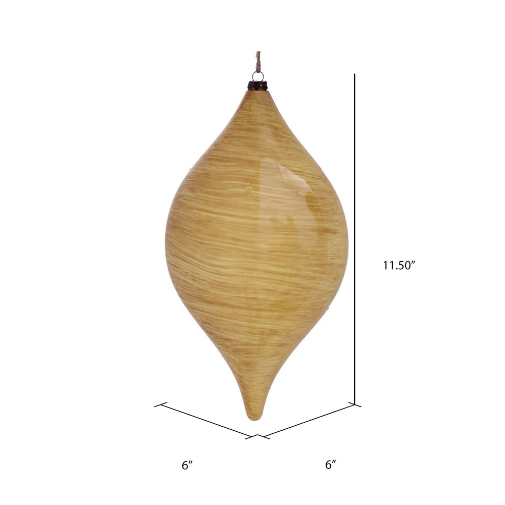 Vickerman 11.5" Tan Wood Grain Drop Christmas Ornament Pack of 2