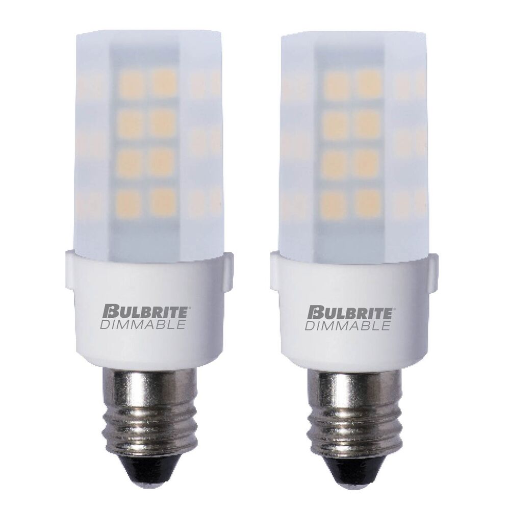 BULBRITE LED T4 CANDELABRA SCREW (E12) 4.5W DIMMABLE LIGHT BULB 2700K/WARM WHITE 35W INCANDESCENT EQUIVALENT 2PK (770596)