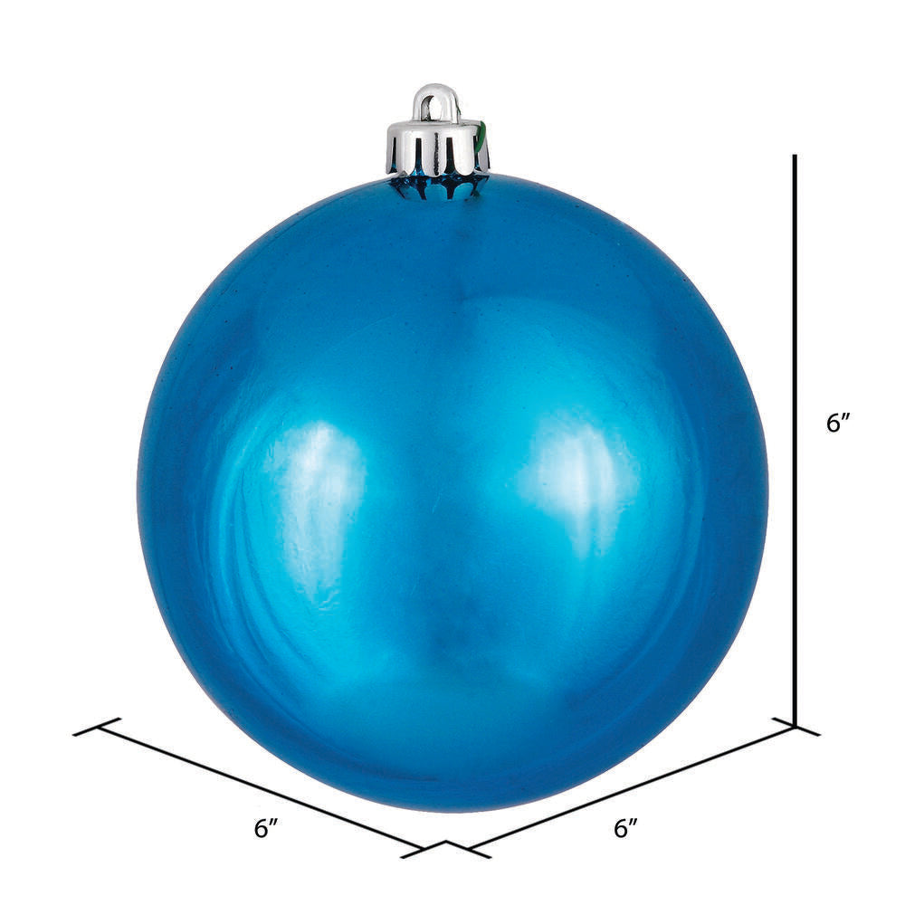 Vickerman 10" Turquoise Shiny Ball Ornament