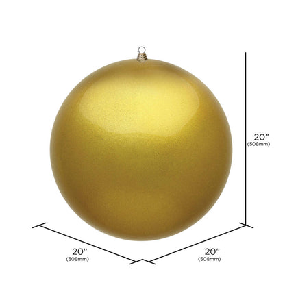 Vickerman 20" Giant Gold Ornament. Made with shatterproof plastic which is resistant to Breaking.