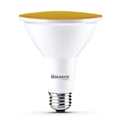 Bulbrite 772502 90-Watt Equivalent, Yellow Color PAR38 Weatherproof Outdoor E26 Medium Base Flood LED Light Bulb
