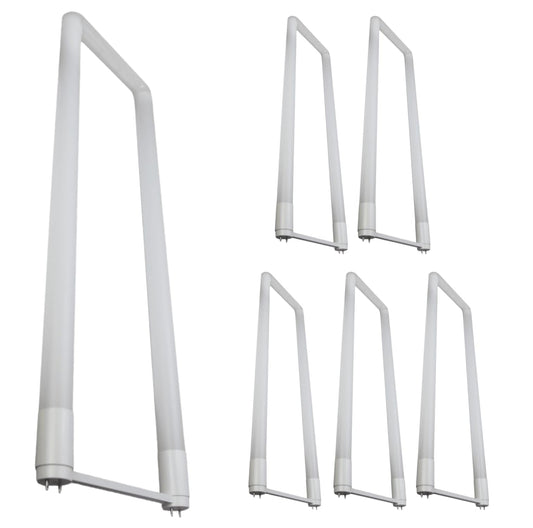 Damar- U Bend T8 LED Tube Light Type A and B Hybrid Single or Dual-Ended Powered 15W 2100 Lumens 4000K Cool White G13 Bi-Pin Base 120-277VAC UL Certified Pack of 5- U Shaped Fluorescent Replacement