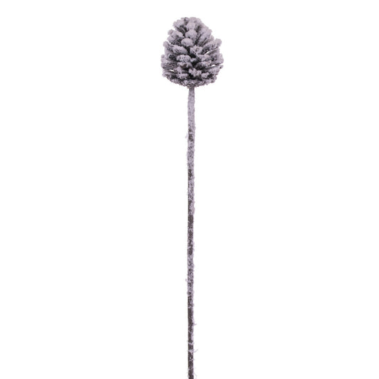 Vickerman 27" Glitter Artificial Snow Pinecone Stem 4 per bag.