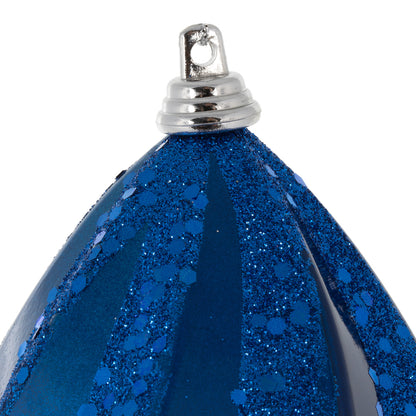 Vickerman 8'' Blue Glitter Swirl Drop Christmas Ornament
