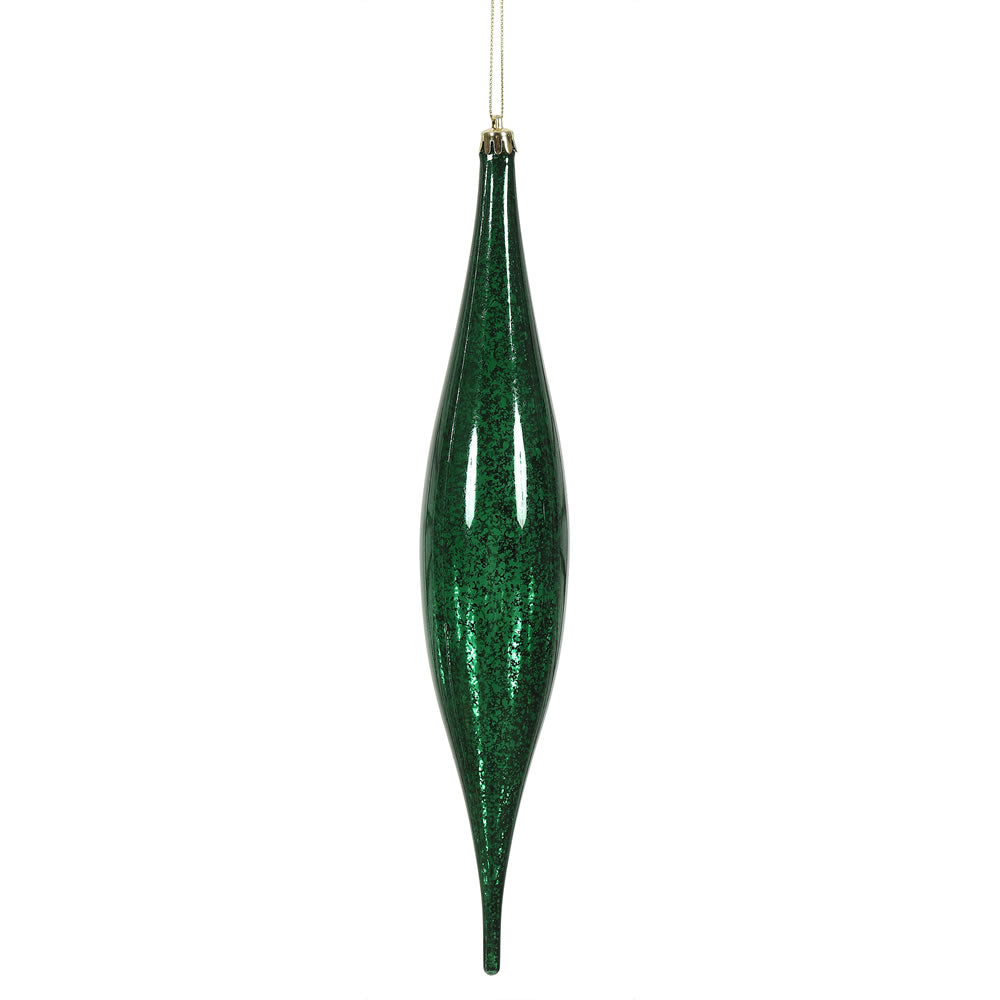 13" Midnight Green Mercury Rain Drop Ornament. Comes 2 per Bag.