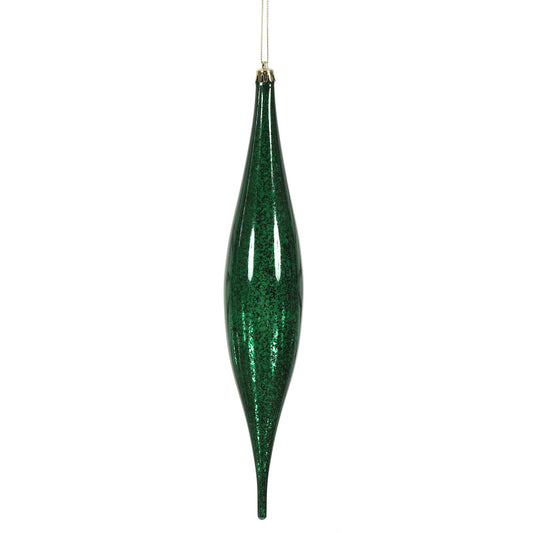 13" Midnight Green Mercury Rain Drop Ornament. Comes 2 per Bag.