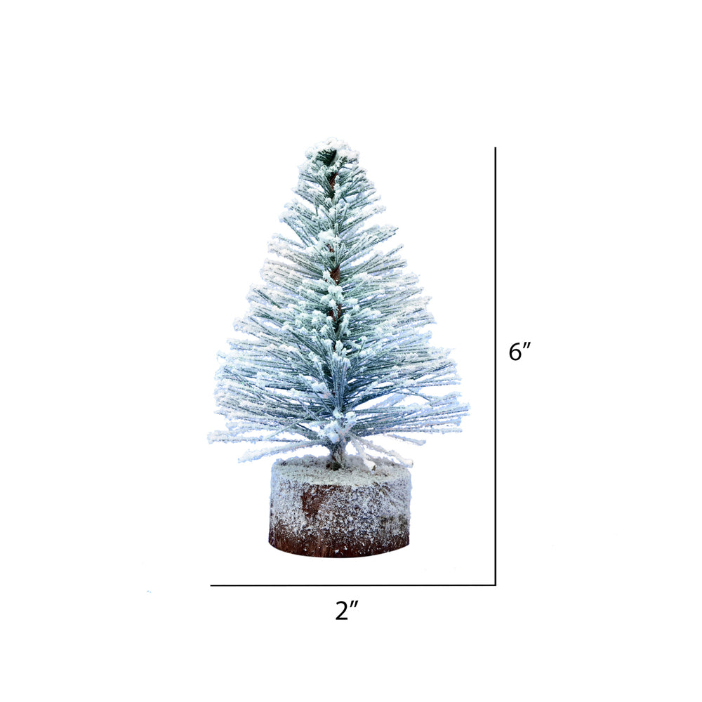 Vickerman 6" Flocked Village Artificial Christmas tree Unlit Set of 6