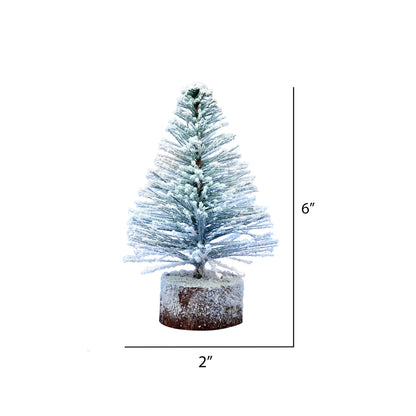 Vickerman 6" Flocked Village Artificial Christmas tree Unlit Set of 6