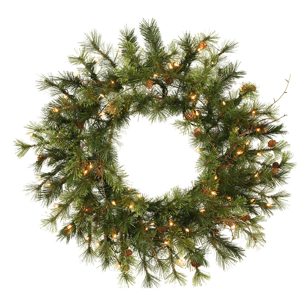 Vickerman 16" Mixed Country Pine Artificial Christmas Wreath Clear Dura-lit Incandescent Lights