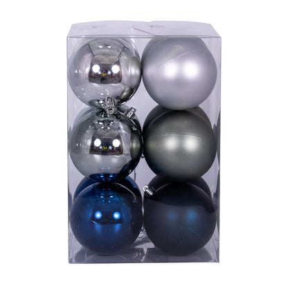 Vickerman 3" Midnight Blue Pewter and Silver Ornament Assortment 12 per box.