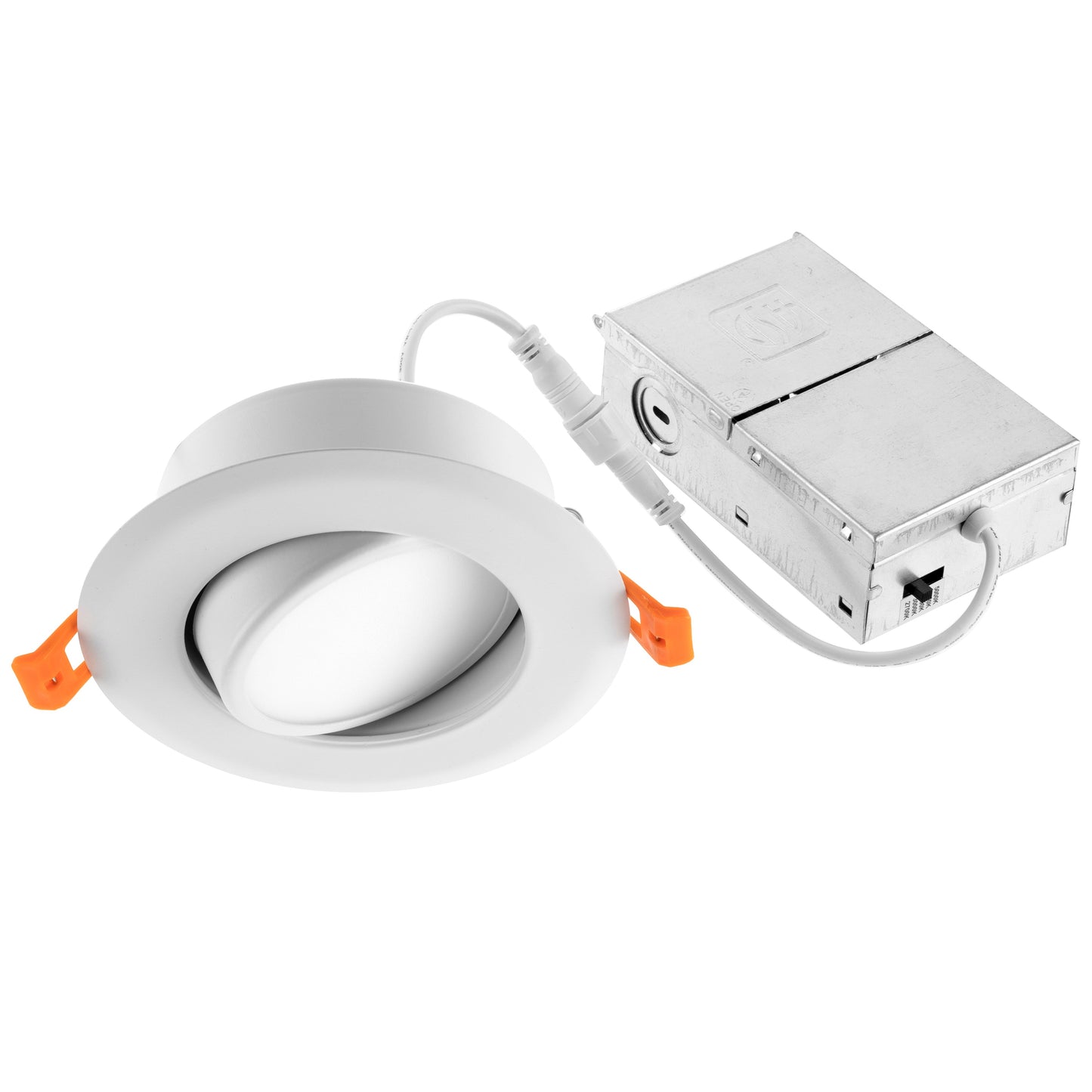 ASD Lighting LED Round Recessed Mini Panel Gimbal Airtight 3" 6W 120V Dimmable CCT Selectable 2700/3000/3500/4000/5000K White UL 6pack